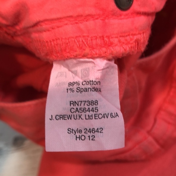 J.Crew Coral Pink Matchstick Jeans 27 - Picture 5 of 11